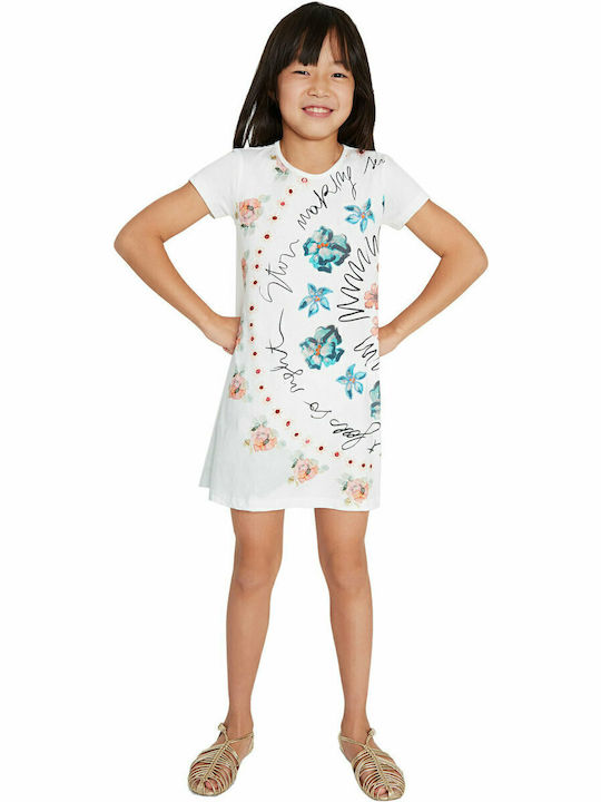 Esther Children's Dress Short Sleeve White