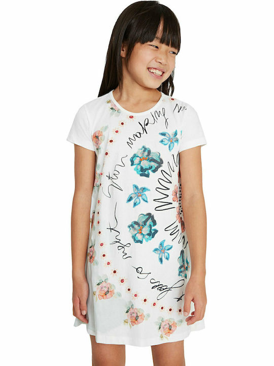 Esther Children's Dress Short Sleeve White