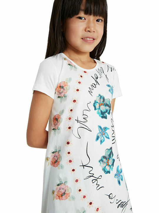 Esther Children's Dress Short Sleeve White