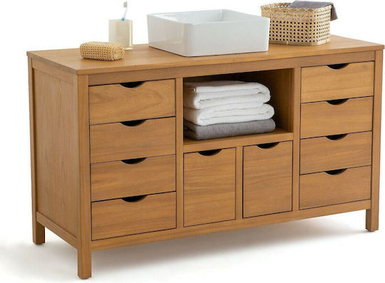 La Redoute Interieurs Sedna Πάγκος χωρίς Νιπτήρα Μ130xΒ50xΥ76cm Καφέ