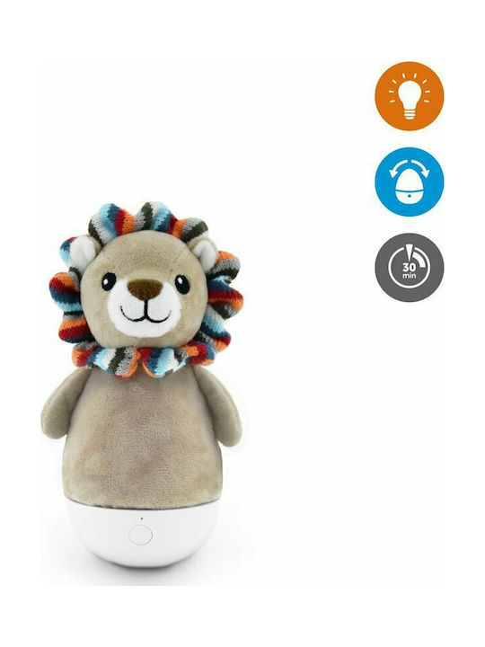 Zazu Φωτάκι Νυκτός Lex Λιονταράκι USB Μπεζ με Αισθητήρα