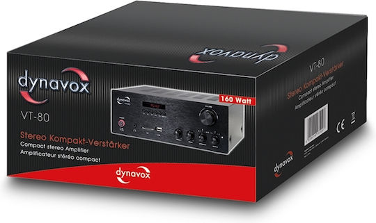 Dynavox VT-80 Ολοκληρωμένος Ενισχυτής Hi-Fi Stereo 160W/4Ω 207466 Μαύρος