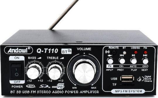 Andowl Q-T110 Усилвател на мощност Hi-Fi усилвател Stereo 075612 Черен