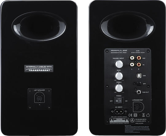 Airpulse A100 A100 Самоусилващи се тонколони 2 Брой шофьори 100W (Двойка) Черен