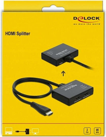 DeLock 1 in > 2 out 4K 60Hz HDMI Splitter 87747
