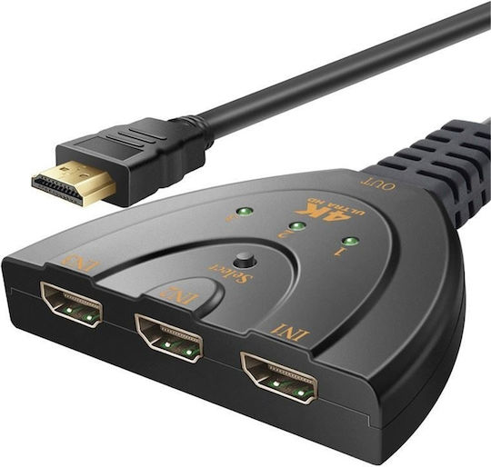 Pigtail 3D UHD 3 είσοδοι/1 έξοδος HDMI Switch 04.004.0034