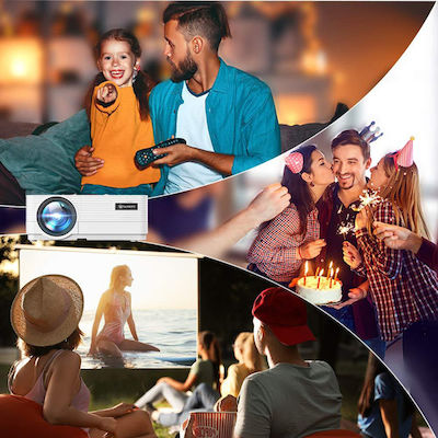 Vankyo Leisure D70T Projector HD Λάμπας LED με Ενσωματωμένα Ηχεία Λευκός