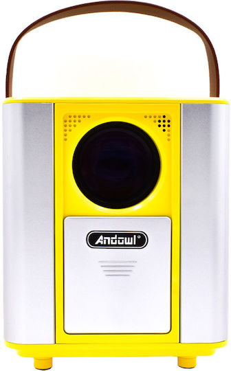 Andowl Q-HD600 Мини Проектор LCD Full HD LED лампа с вградени високоговорители Жълт