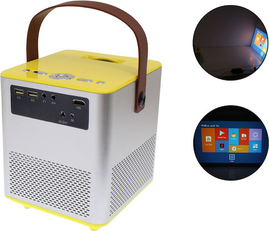 Andowl Q-HD600 Мини Проектор LCD Full HD LED лампа с вградени високоговорители Жълт