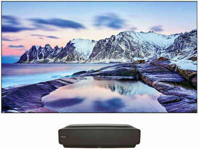 Hisense H100LDA Laser TV Проектор DLP 4K Ultra HD Лазерен с Wi-Fi и вградени високоговорители Черен