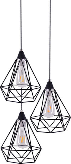 Home Lighting Mila Verstellbare Deckenleuchte Schwarz Raster mit Lampenbirnensockel E27 35x35x150cm
