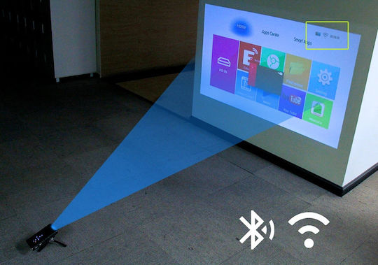 Clever CleverCinema V5 Mini Projector DLP (DMD) Standard Lamp with Wi-Fi and Built-in Speakers Black