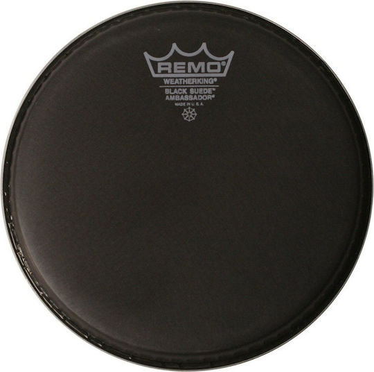 Remo Ambassador Black Suede Дърмо за Барабани 13"
