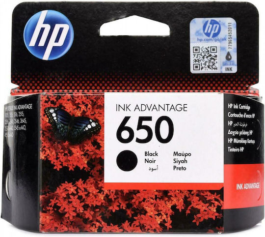 HP 650 Γνήσιο Μελάνι Εκτυπωτή InkJet Μαύρο (CZ101AE)