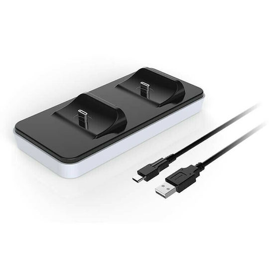Dobe Charging Dock Βάση Φόρτισης για 2 χειριστήρια PS5 Λευκή