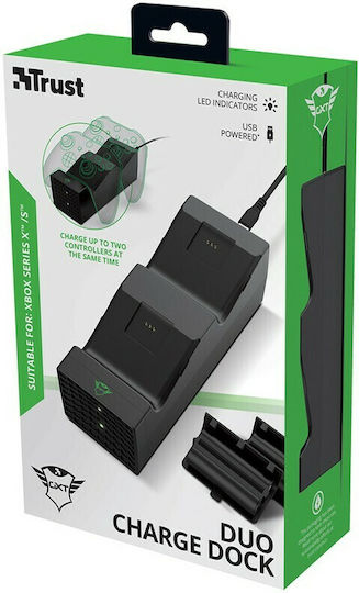 Trust GXT 250 Βάση Φόρτισης για 2 χειριστήρια Xbox Series X/S Μαύρη 24177