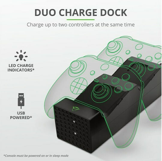 Trust GXT 250 Βάση Φόρτισης για 2 χειριστήρια Xbox Series X/S Μαύρη 24177