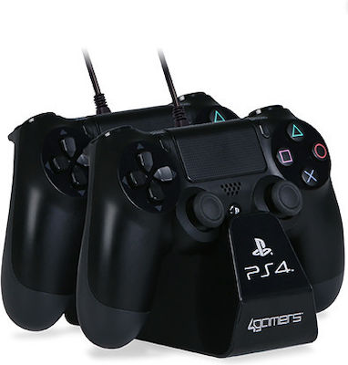 4Gamers Dual Charge 'N' Stand Βάση Φόρτισης για PS4 Μαύρη