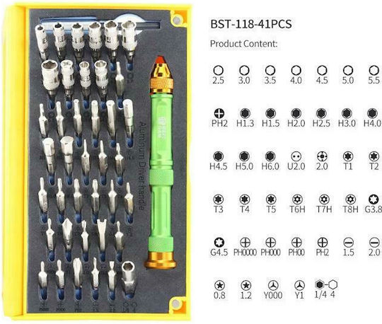 Best BST-118 Werkzeugsatz für Mobiltelefon-Reparaturwerkzeuge 67Stück BST-118
