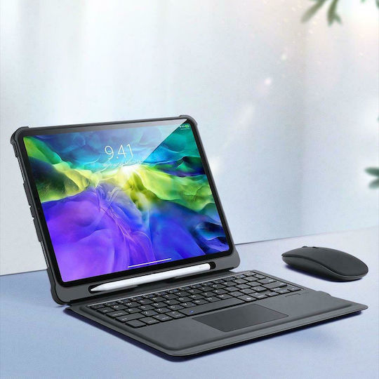 Dux Ducis Touchpad Flip Cover Synthetic Leather with Keyboard English US Black (iPad Air 2020/2022)