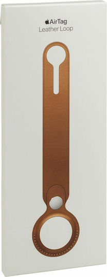 Apple Leather Loop Keychain Cazul Keychain Piele pentru AirTag Saddle Brown
