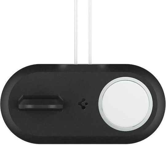 Spigen MagFit Duo Βάση Φόρτισης MagSafe σε Μαύρο χρώμα