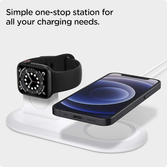 Spigen Magfit Pad Duo Charger Stand Λευκό
