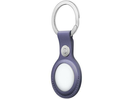 Apple Leather Key Ring Θήκη Μπρελόκ Δερμάτινη για AirTag Wisteria