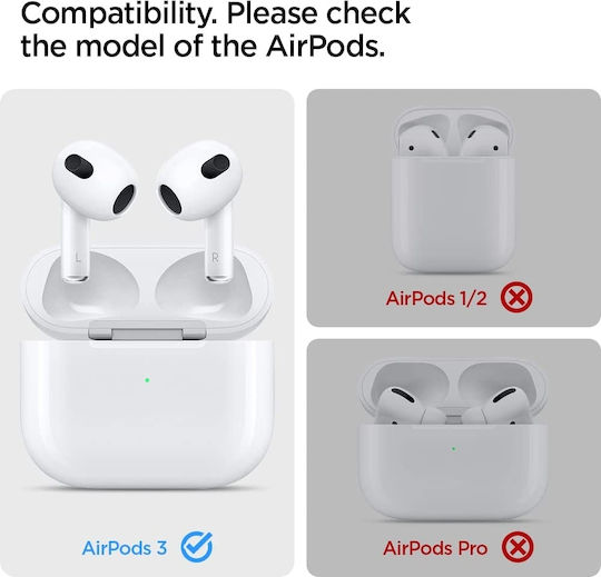 Spigen Tough Armor Silicone Case with Keychain Gunmetal for Apple AirPods 3