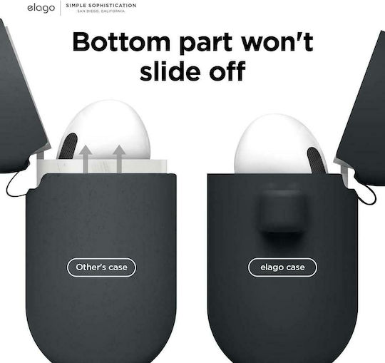 Elago Hang Hülle Silikon mit Haken in Schwarz Farbe für Apple AirPods 3