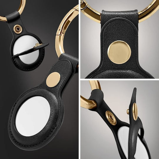 Spigen Cyrill Basic Θήκη Μπρελόκ Δερμάτινη για AirTag σε Μαύρο χρώμα