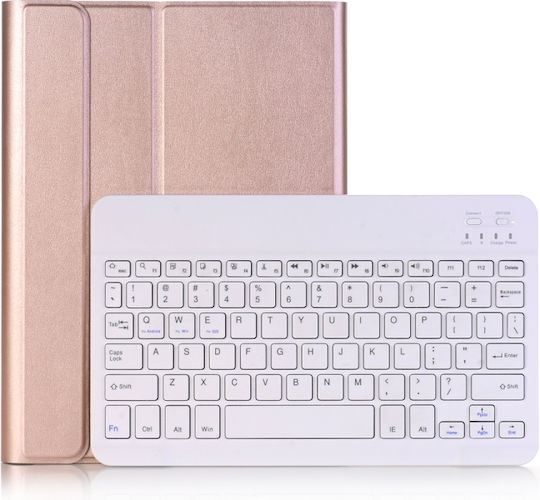 Флип Капак с Клавиатура на Английски Език САЩ Розово Злато iPad 2019/2020/2021 10.2''