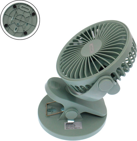 Andowl Q-T74 Вентилатор USB Акумулаторен Зелен