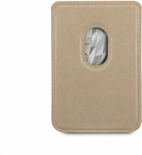 Guess MagSafe Калъф за карти Saffiano в Златист цвят