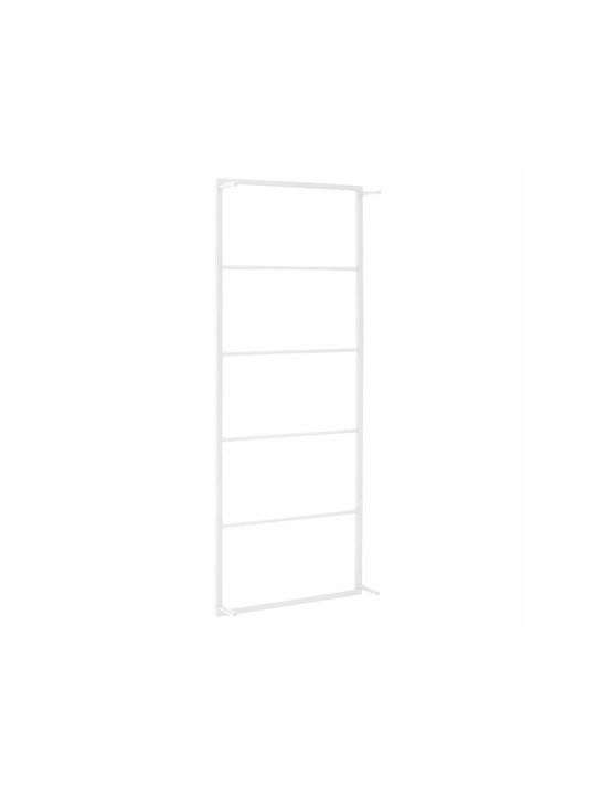 vidaXL Wall-Mounted Bathroom Ladder with 6 Positions ​45x115cm White