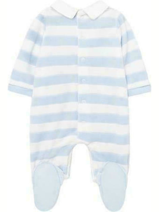 Mayoral Baby Bodysuit Set Long-Sleeved Velvet Light Blue