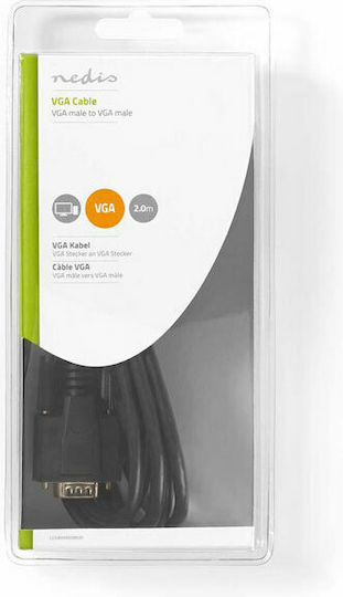 Nedis Cable VGA male - VGA male 2m (CCGB59000BK20)
