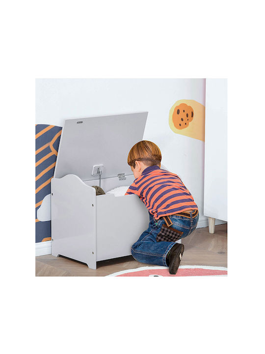 HomCom Children's Stool with Storage Space made of Wood Gray 60x40cm 1pcs