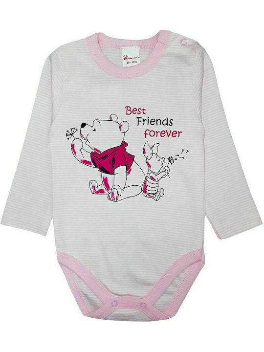 Beboulino Baby Bodysuit Underwear Set Long-Sleeved Pink