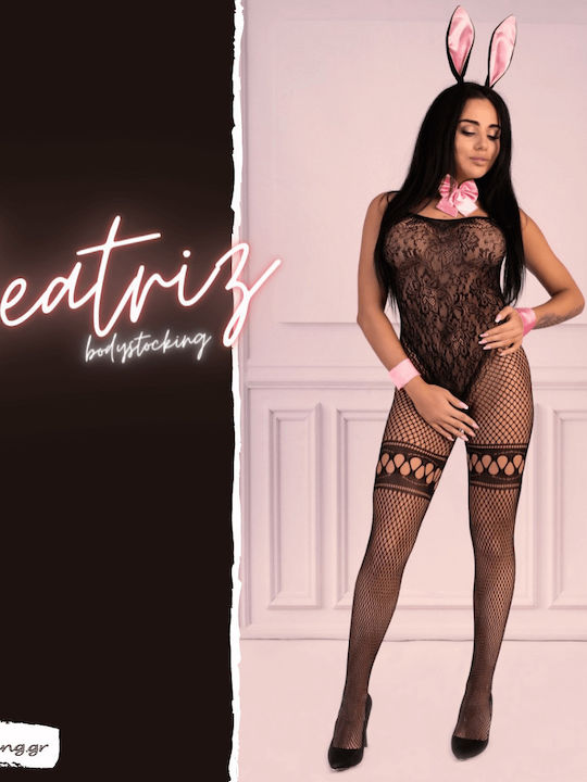 Beauty Night Esmeralda 700 Sexy Bodystockings with Open Crotch Black