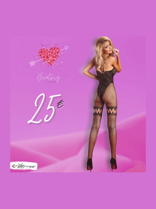 Beauty Night Esmeralda 700 Sexy Bodystockings with Open Crotch Black