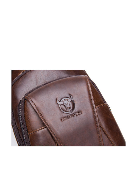 Leather Men's Bag Sling Dark Brown