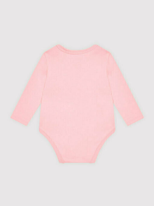 Guess Baby Bodysuit Set Long-Sleeved with Pants Pink 3pcs