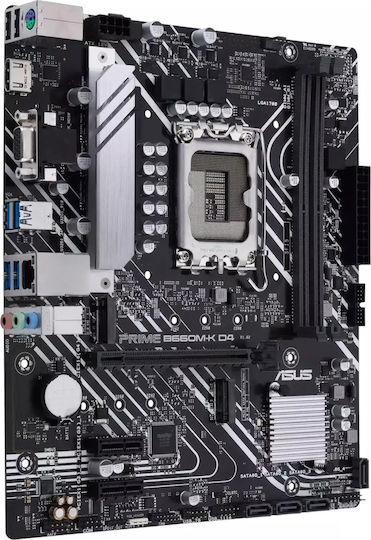 Asus Prime B660M-K D4 Motherboard Micro ATX with Intel 1700 Socket