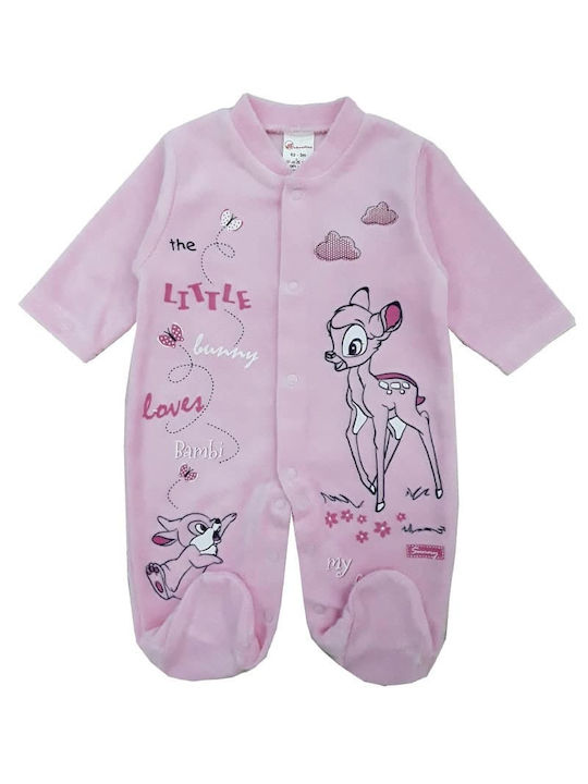 Beboulino Little Bambi Baby Bodysuit Set Long-Sleeved Velvet Pink