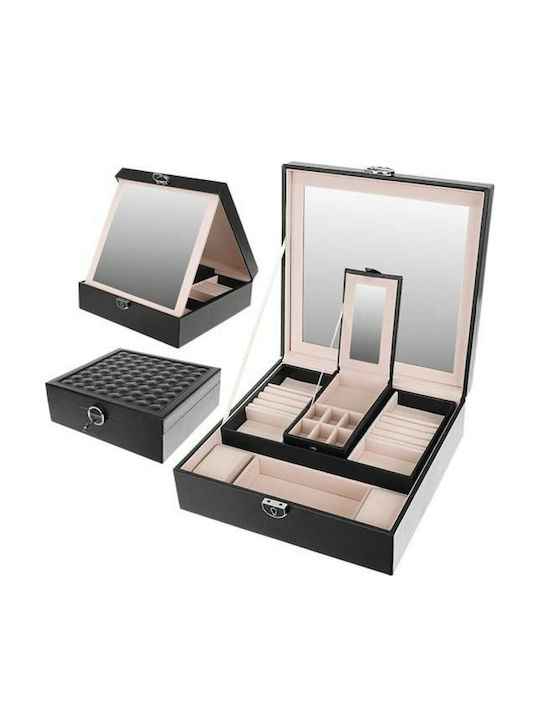 Beautylushh Wooden Jewellery Box Black 25.5x25.5x9cm Beautylushh Wooden Jewellery Box Black 25.5x25.5x9cm