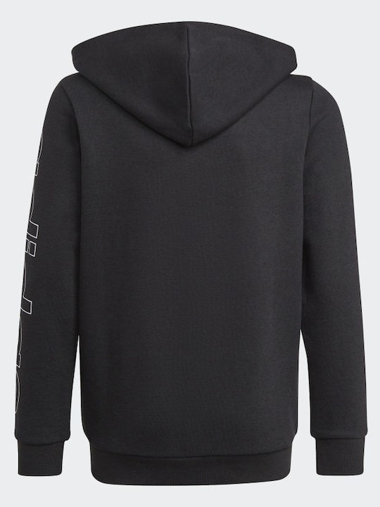 Athletic Kids Sweatshirt Cardigan with Hood Black Essentials