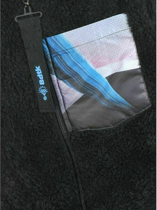 Athletic Kids Sweatshirt Cardigan Fleece with Hood Black