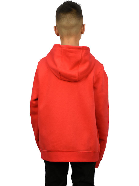 Athletic Kids Sweatshirt Cardigan Cotton with Hood Red Park 20