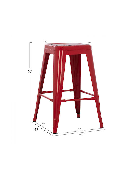 Scaune Bar Metal Roșu 43x43x67buc